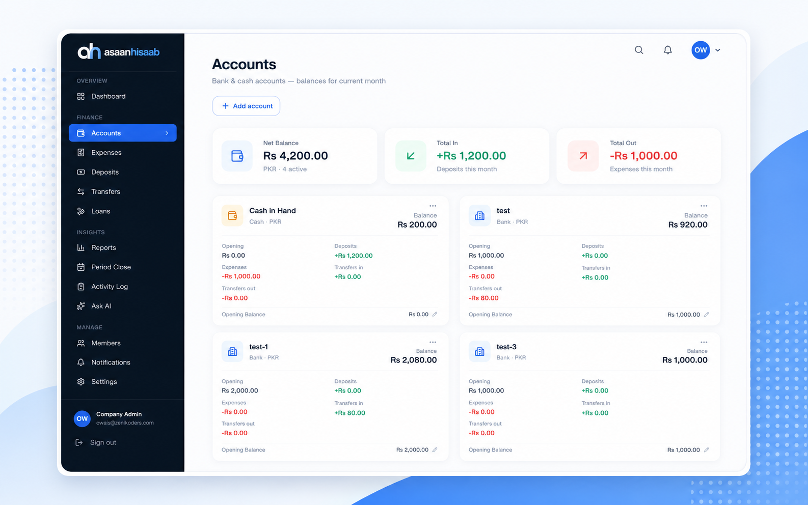 Asaanhisaab mockup