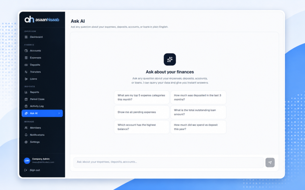 Asaanhisaab mockup