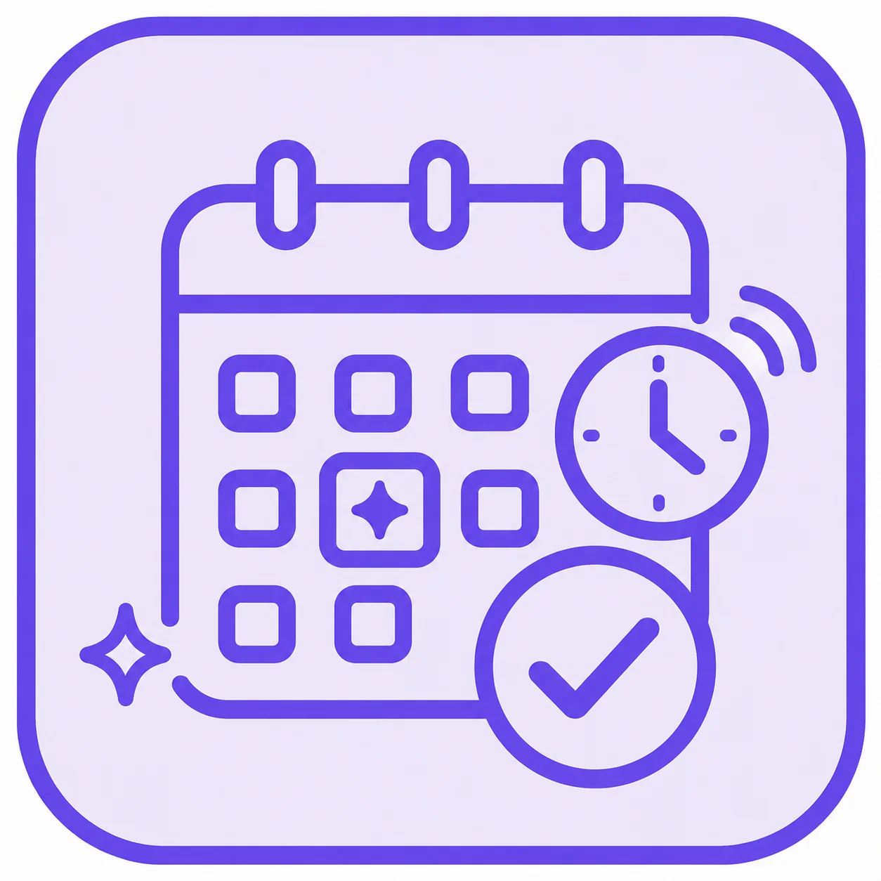 Checks Real-Time Calendar and Books Appointments Icon