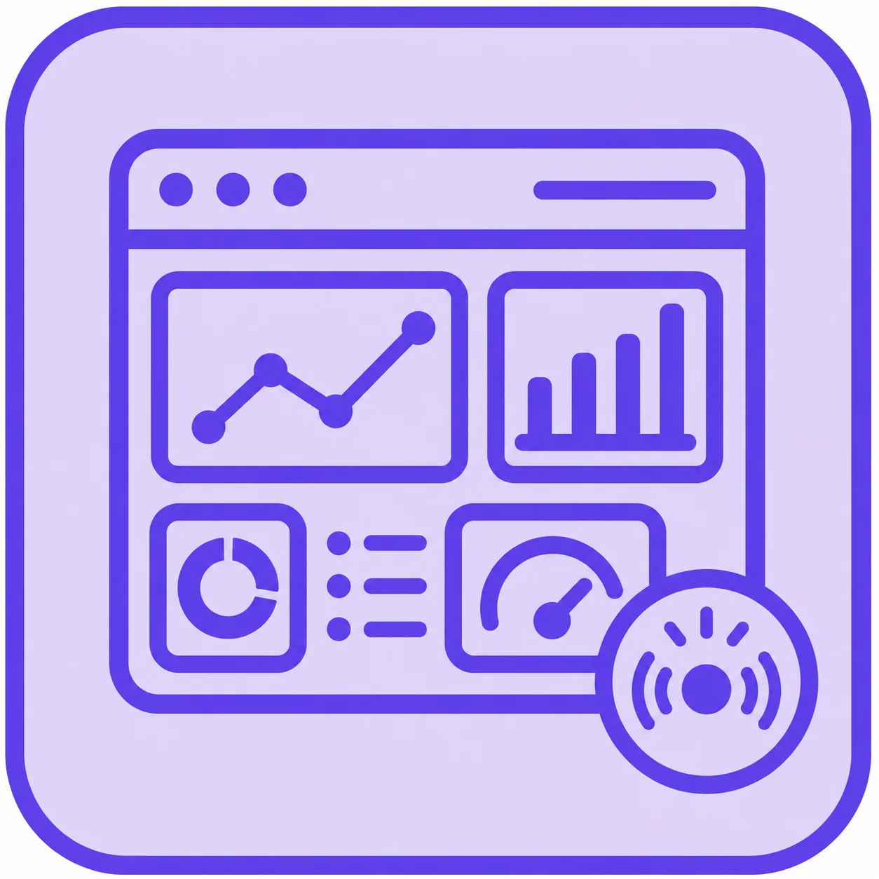 Live Dashboard and Analytics Icon